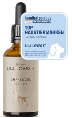 LILA LOVES IT Ohrpflege für Hunde - natürlicher Entzündungsschutz, beruhigt und erfrischt, stärkt die Widerstandskraft empfindlicher Hundeohren, vegan, Ohr-Engel, 50 ml