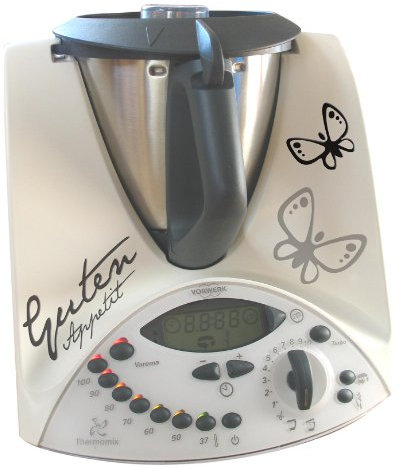 Aufkleber passend für den Thermomix TM31 Guten Appetit- Schmetterling - Vinylfolie