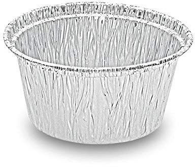 1-PACK ALU Grill-, Back- und Servierschale rund, 110 ml, 80x34mm / Hervorragend zum Grillen, Backen und Servieren!, 100 Stück