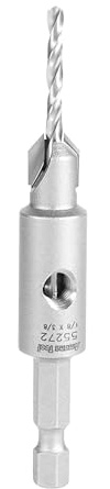 Amana Tool Carbide Tipped 82 Degree Countersink Drill Bit, 55272, 3/8 Dia x 1/8 Drill D x 1/4 Inch Quick Release Hex Shank for Tool 55227