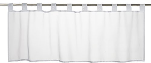 Elbersdrucke Bistrogardine Basic 00 weiß transparent 48x140 cm Scheibengardine Kurzgardine für Küche Wohnzimmer Badezimmer Küchenfenster Sichtschutz Privatsphäre 196073