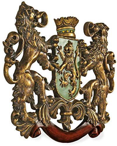 Design Toscano Heraldisches Löwenwappen, Wandfigur