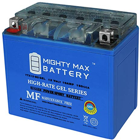 Mighty Max Battery YTX12-BS GEL -12 Volt 10 AH, GEL Type, 180 CCA, Rechargeable Maintenance Free SLA AGM Motorcycle Battery
