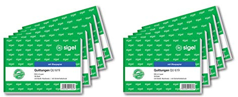 Sigel QU619 Quittungsblock A6 quer, 5 stycken à 50 ark med blåpapper 1 Stück