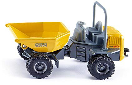 siku 3509, Wacker Neuson DW60 Dumper, 1:50, Metall/Kunststoff, Gelb/Grau, Kipp- und drehbare Mulde