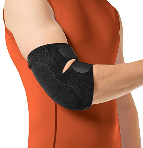 BraceAbility Almohadilla para Codo con Protección para Bursitis | Manga de Brazo de Compresión con Envoltura y Cojín de Soporte Suave para el Dolor en la Articulación Olecranon, Protección de la Bursa