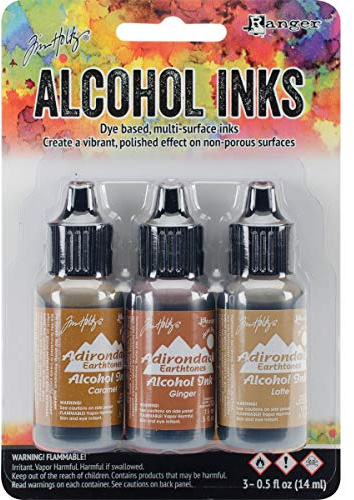 Ranger Adirondack Alcohol Ink 1/2-Ounce 3/Pkg, Cabin Cupboard, Caramel/Ginger/Latte (AAI-20691)