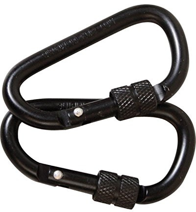 Kombat UK 6mm Screw Gate Locking Carabiners - 2 Pack