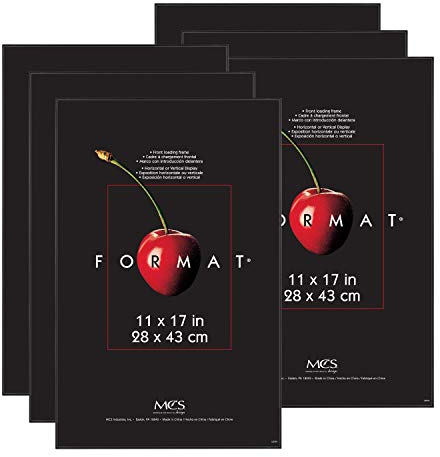 MCS Format Picture Frames, Gallery Wall Frames, Black, 11 x 17, 6-Pack
