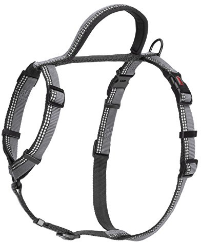 Arnés para caminar HALTI - Arnés Anti tirones Ligero para Perros con Asa, Reflectante y Ajustable, ideal para Adiestramiento Canino. Apto para Cachorros y Perros Pequeños (Talla S, Negro)