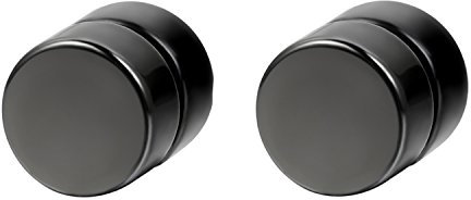 Flongo Magnet Ohrringe schwarz 6mm Edelstahl Herren Ohrstecker magnetisch fake plug tunnel stud magnetic earrings Damen kein Loch ohne Loch Ohrschmuck