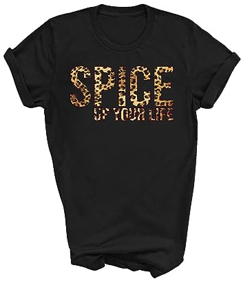 Spice Up Your Life Leopard Print T-Shirt (Small) Black