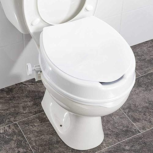 NRS Healthcare Linton Raised Toilet Seat with Lid, 100 mm / 4 inch, White