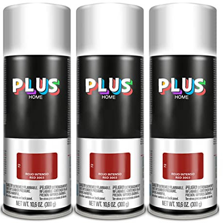 Pintura Spray 520cc para pintar todo tipo de super cies: madera, metal, cartón, tela, piedra, bra de vidrio, plásticos rígidos, etc para bricolaje y DIY.Rojo Intenso (Ral:3003)(Paquete de 3 )