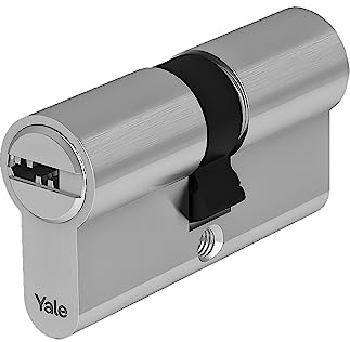 Yale Cilindro Europeo di alta sicurezza per serratura YC101KD355004N1 Nichelato, 35/50mm, Doppio, Frizionato, 4 Chiavi