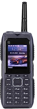 Teléfono Móvil Desbloqueado para Personas Mayores 2G con Botón Grande Batería 2400 mAh Cuatro Tarjetas En Espera Antena Cargador 100-240V (Azul)