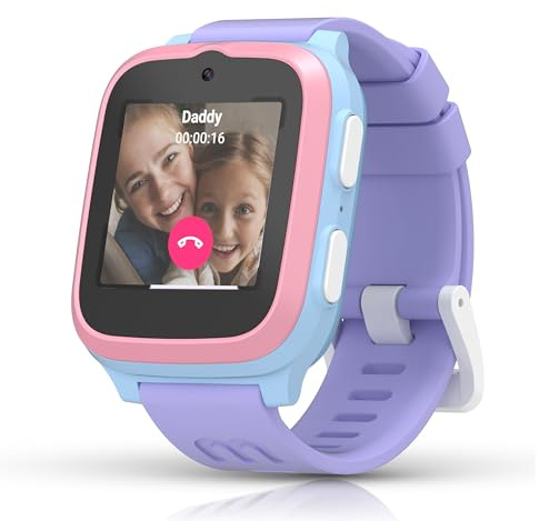 myFirst Fone S3+ 4G Kids Smart Watch – GPS Tracker for Kids with Video & Voice Call, Text Messaging, School Mode & SOS Call, eSIM, 1-Month Free Subscription (Cotton Candy Mix)