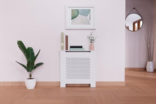 Moonia Cubre radiador de Madera Windsor Blanco - 78 CM