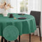 Romanstile Tischdecke Weihnachten rund 140 cm grün 350GSM Wachstuchtischdeke Outdoor PVC Tablecloth Tischtuch abwaschbar wasserdicht wetterfest für Esstisch,Garten,Balkon,Grill,Party,Weihnachtsdeko