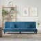 CCCINER Schlafsofa Blau Samt,Ausziehbare Samtcouch mit Verstellbarer Rückenlehne für Wohnzimmer und Schlafzimmer Sofas & Couches
