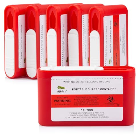 6-pack liten bärbar behållare för bortskaffande | resevänlig droppbehållare för diabetiker och medicinska (6)