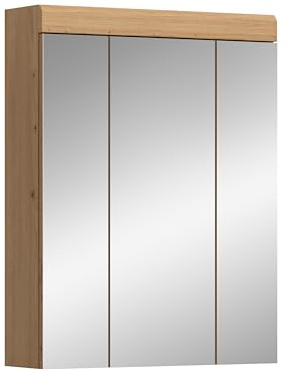 xonox.home Bad Scout X06N3725 Spiegelschrank Spiegel Medizinschrank in Salbei und Artisan Eiche Nachbildung, ca. B/H/T: 60x79x18 cm