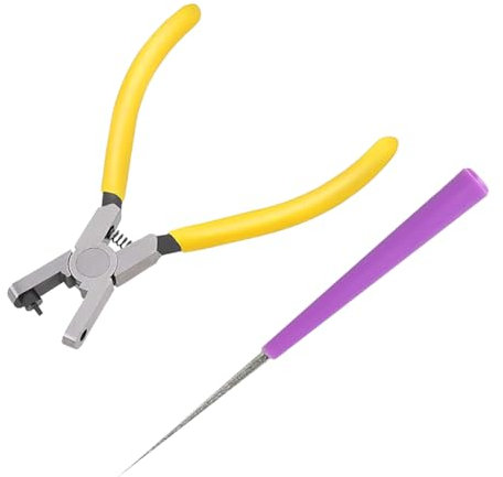 FSSTUD Pince perforatrice pour cuir de 2 mm - Outil de poinçonnage pour bracelet de montre - Outil de perforation pour ceinture - Outil de poinçonnage manuel avec foret extensible pour sangles et