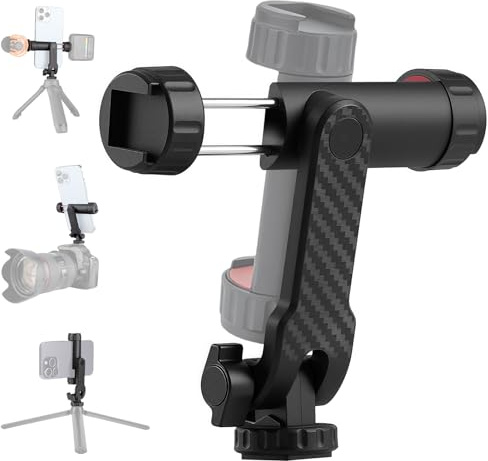 Arvoni Support Téléphone Trépied avec Double Griffe, Adaptateur Trépied Smartphone à Filetage 1/4, Support Téléphone Appareil Photo Pivotant à 360° et 180°, pour iPhone, Samsung