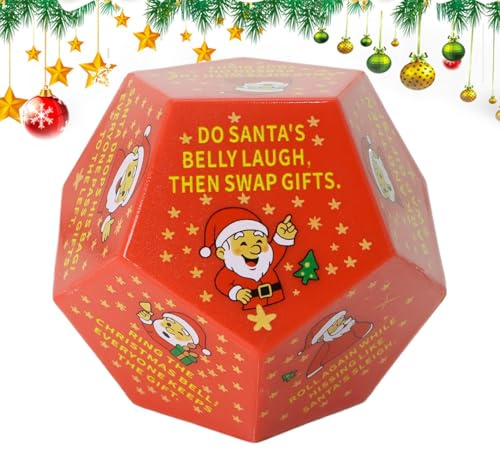 Dados Coloridos De Navidad - 7,8 X 7,8 X 6,5 Cm - Juego De Intercambio De Santa Claus | Juguetes De Papel De Papá Noel | Regalos De Cumpleaños, Familiares De Invierno | Artículos del