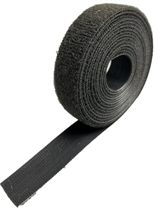 VELCRO® Brand ONE-WRAP® Back-to-Back Tape Roll, 20mm Wide Reusable Self-Gripping Cable Wrap for Cable Management, Cut-to-Length Hook & Loop Strap, Pre-Packed 1m–25m Roll Options (Black, 20MMX5M)