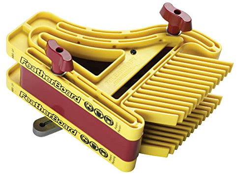 Milescraft 1407 D/T Feather Board – Universal Dual or Tandem Feather Boards for Woodworking on Table Saws, Router Tables and Band Saws, Yellow