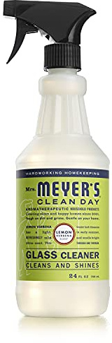 MRS. MEYER'S CLEAN DAY Mirror & Window Cleaner, Great for Indoor & Outdoor Glass Surfaces, Lemon Verbena, 24 Fl Oz