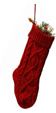 Meiosuns Christmas Stockings Cable Knit Stocking Christmas Decorations Goodie Bags Gift Fireplace Xmas Tree Stocking Ornaments for Holiday Family Friends (Burgundy, Length 14,Pack of 1)