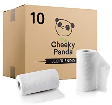The Cheeky Panda– Bamboo Kitchen Bulk Box of 2Ply Rolls,White, 10 count