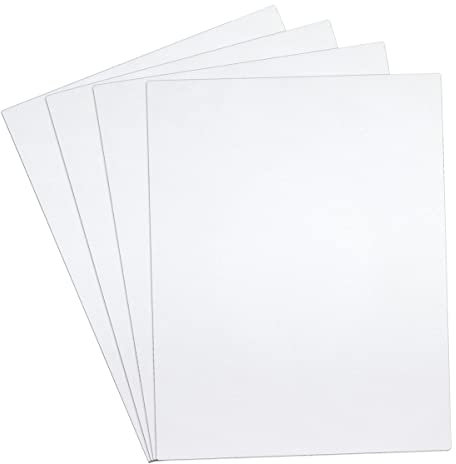 DRERIO Feuille acrylique en méthacrylate blanc 1.5mm Feuille plastique rigide blanche pour le bricolage, l'affichage (4 pièces 40 * 30cm)