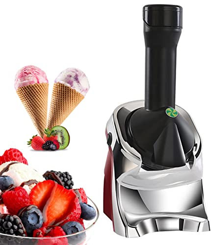 YASAHNG Machine à Crème Glacée 220W, Sorbetière Fruits Surgelés, DIY Sorbet Moelleux, Smoothie, Yaourt Glacé, sans Additifs Ni Colorants Artificiels, Machine à Dessert pour La Maison Et Enfants