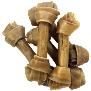 Maltbys' Stores 10x Medium Knotted Rawhide Bones (approx. 6) Dog Treat Chews [LODC]