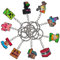 LGUZAKO Party Bag Fillers for Kids, 10 Keychains Party Fvours for Birthday Christmas Crackers
