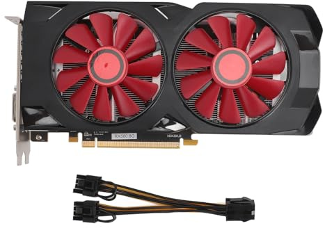 RX580 8GB Graphics Card,256BIT GDDR5 Video Graphics Card for Gaming Computer,Support DirectX 11 PCI Express 2.0 16X,PCIE Video Card for Pc Gaming with Quiet Dual Fan for Gaming