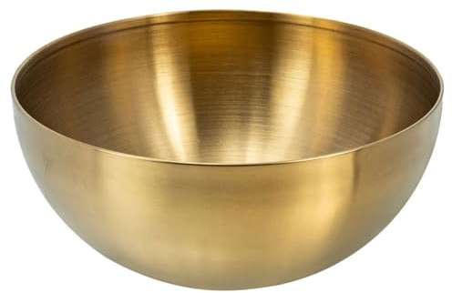 Garneck Metal Washing Basin Large Steel Bowl Fruit Bowl Dessert Bowl Nesting Bowls Gold Bowls Cooking Bowls Meal Prep Bowl Ramen Bowls Mixing Salad Bowl Egg Snack Stainless Steel