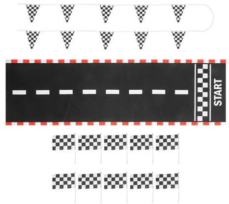 ibasenice 1set Checkered Flags for Racing Car Birthday Party Supplies Cloth Material for Themed Celebrations for Photoshoots and Displays