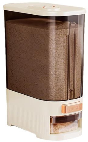 Reisspender, 10 kg, Reisbehälter, Müslibehälter, Aufbewahrung, großer versiegelter Getreidebehälter mit Deckel und Zeitaufzeichnung, versiegelter feuchtigkeitsbeständiger Reisbehälter mit Messbecher