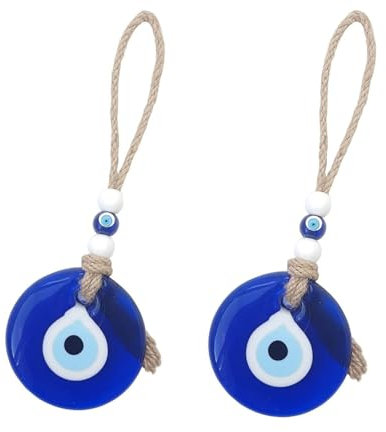 Zwenjuan Occhio Turco,2 Pezzi Portafortuna,Evil Eye Wall Hanging Decorazione da Parete,Amuleto Dell'occhio Diabolico,Talismani,Ornamento Amuleto,Good Luck Ornament