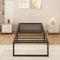 Yicensen Metallbett 90x190 cm mit Lattenrost Metall 41cm Höhe Bettrahmen Einzelbett Stabiles Leichte Montage, Schwarz