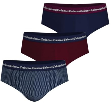 Eminence - Lot de 3 Slips Homme Business Print - Coton Premium - Coutures Doublées - Label Oeko-TEX® Standard 100 - Maintien Optimal, Coupe Confort