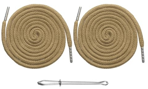 sourcing map 2Pcs 51 Drawstring Cords Replacement w/Threader Khaki | Replacement Drawstring Hoodie String Sewing Tool with Easy Threader for Hoodie Sweatpants Jackets Pants Hats Coats Bags