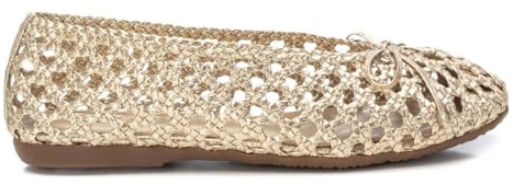 XTI - Bailarina Mujer Oro - Calzado Cómodo y Versátil - Moda Casual - Modelo 14401401 (Talla 39)