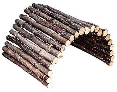 1 giocattolo per criceti, ponte in legno naturale di mela, tunnel flessibile per roditori, ponte per roditori in legno non trattato per criceti versatili e accessori per conigli
