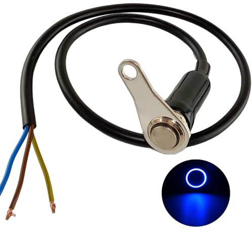 Gebildet Universale Autobloccante Acciaio Inossidabile LED Blu Motocicletta Interruttore, 5A/12V, ACCESO-SPENTO, Supporto Regolabile per Manubrio Impermeabile Pulsanti Interruttori