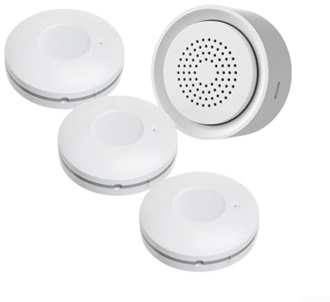 Smart WiFi - Kit di allarme per perdite d'acqua, 3 sensori, sistema di monitoraggio wireless con rilevamento in tempo reale, avvisi regolabili e portata estesa per casa, cantina, cucina, bagno
